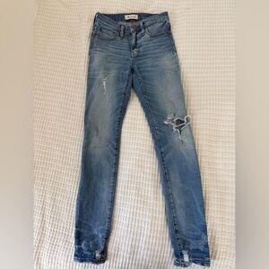 Madewell Light Blue Ripped Skinny Jeans
